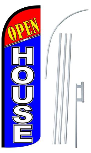 Open House Extra Wide Windless Swooper Flag Jumbo Banner Pole /Spike
