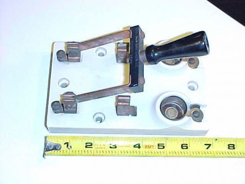 Vintage Electrical Porcelain Knife Switch Double Pole Single Throw Fuse Block