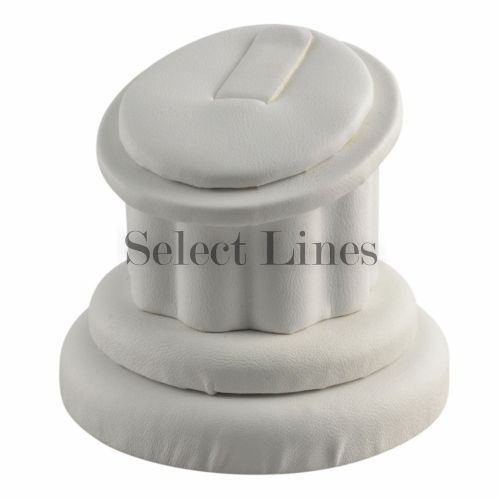 White Faux Leather Ring Column Stand Jewelry Display !!