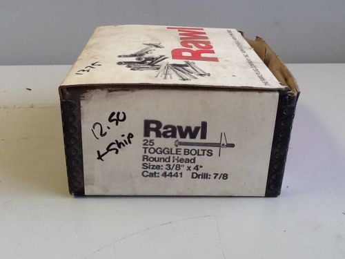 Rawl 3/8&#034; X 4&#034; Round Head Toggle Bolts, Box Of 25 (SKU#826/A126)