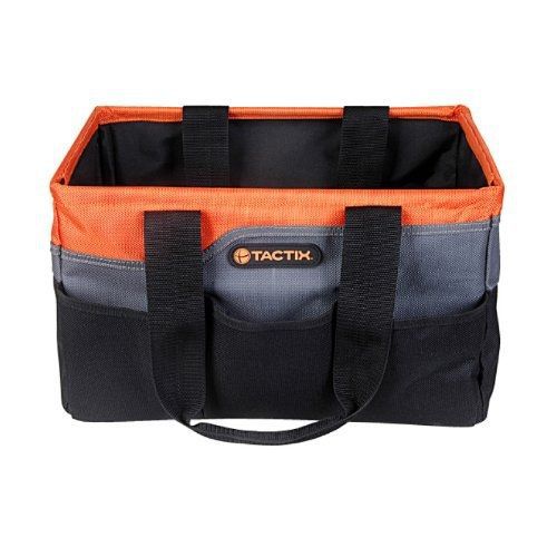 Tactix 323165 Utility Tote Tool Bag, Black/Orange