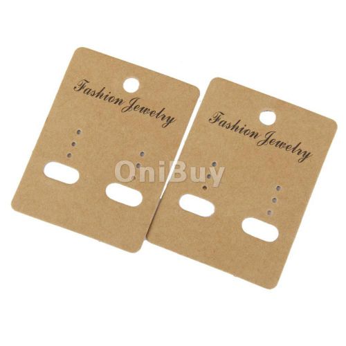 Lot 100x plain kraft paper earring jewelry display cards hang tags 6.8 x 5cm for sale
