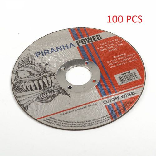 ( 100pcs )  Cut-Off Wheel 4-1/2&#034; X 1/16&#034; X 7/8&#034; (Pirahna Power)