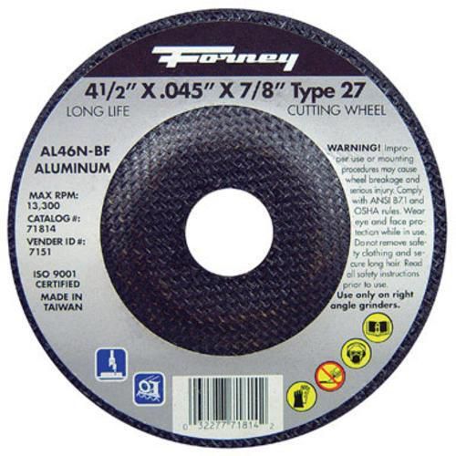 Forney Industries 71814 Aluminum Cutting Wheel 4-1/2&#034; X 0.045 7/