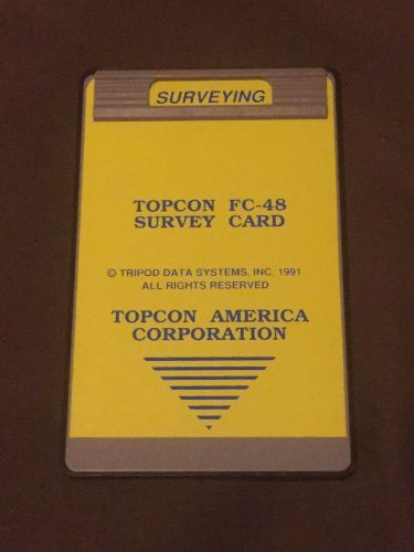Topcon Surveying Card + Manual for HP 48SX Calculator