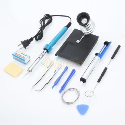 14in1 40w 110v electric soldering iron tool kit set w/ stand desoldering pump for sale