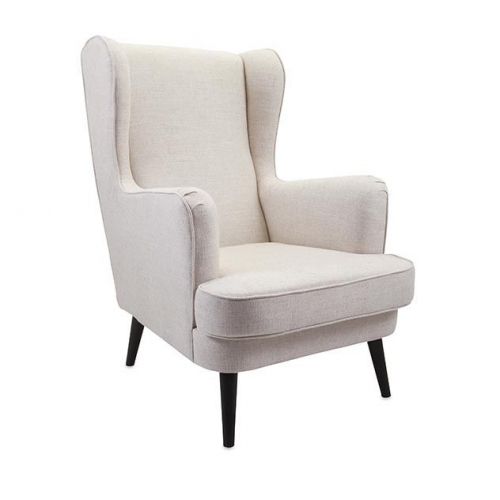 Classic Soft Cream Plush Fabric Wingback Accent Chair,26&#039;&#039; W X 42.5&#039;&#039;H.