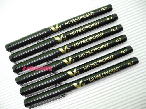12 x Pilot V7 Hi-Tecpoint 0.7mm Pure Liquid Ink Rollerball pen, Black