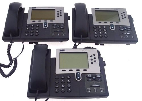Lot of 3 Cisco CP-7960G 7960 SIP VoIP IP Business Telephone PoE Good Condition