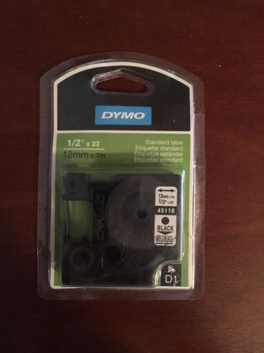Dymo Standard Replacement Label Cassette Black on Clear 45110 1/2&#034; x 23&#039; New