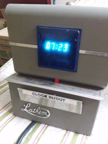 Cool Blue Diode Lathem Time Clock Model 4054-DD Works! USE AS A COOL Retro Clock