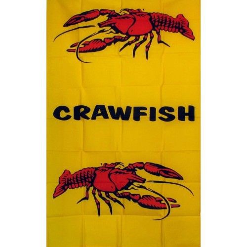 3 Crawfish Flags 3ft x 5ft Vertical Banners (three)