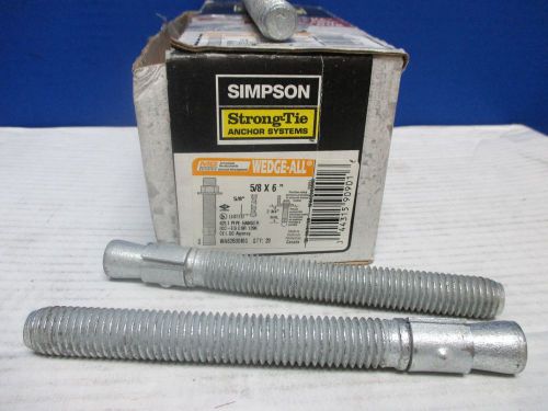 SIMPSON  WA62600MG 5/8&#034; X 6&#034; WEDGE-ALL ANCHORS QTY 24 ( WITH NUTS &amp; WASHERS)