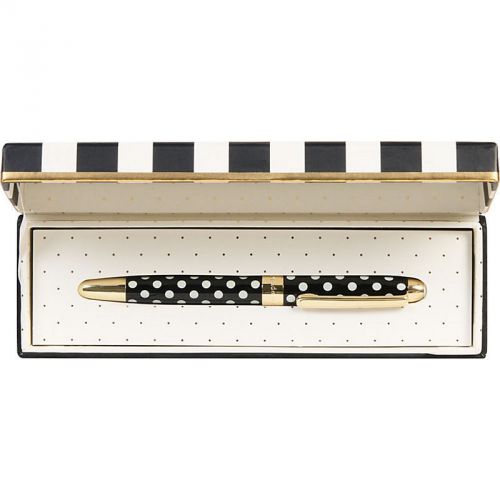 NEW - Kate Spade - Ball Point Pen - Black and White Polka Dot - &#034;To Do List&#034;