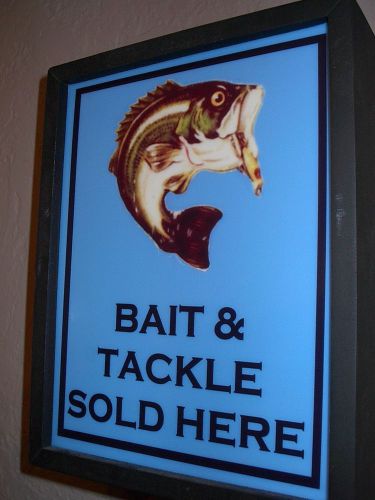 Bass Fish Fishing Tackle Lures Store Man Cave Advertising Lighted SIgn