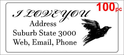 100 Personalised return address label bird dove custom mailing sticker 56x25mm