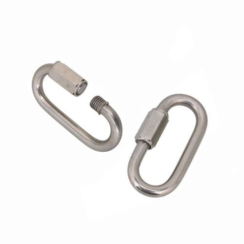 304 stainless steel carabiner quick oval screwlock link lock ring hook m3.5 5pcs for sale