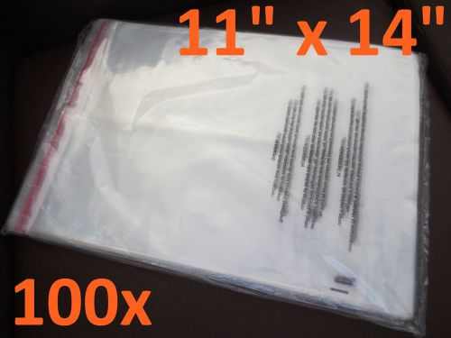 VALUE PACK 100x ULINE Self-Seal Suffocation Warning Poly Bags 1.5mil - 11&#034; x 14&#034;