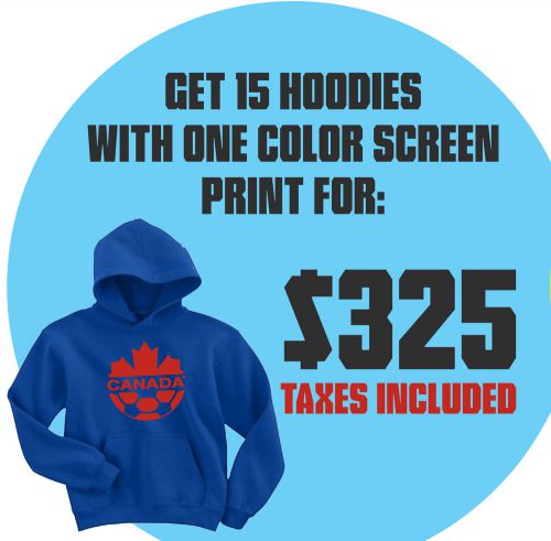 15 Custom Pullover Hoodies With 1 Colour 1 Location Screen Print