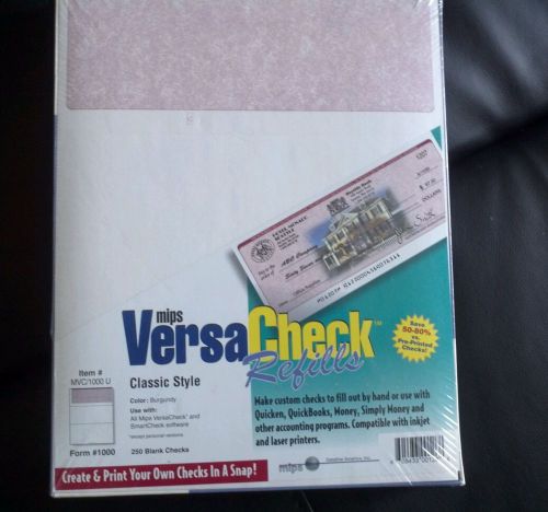 Versa Check Refills Form #1000 CLASSIC STYLE  BURGUNDY - 250