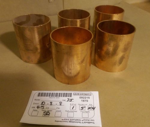 Lot of 5 Nibco Copper Wrot 2-3/4&#034; OD Fittings 3&#034; Length