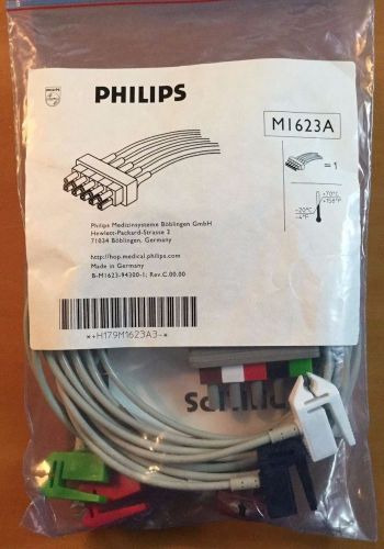 Philips M1623A OEM 5 lead Shielded Grabber ECG cable NEW  Part #H179M1623A3