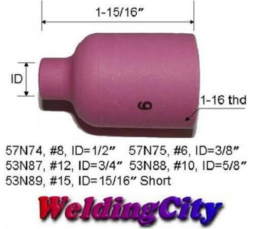 WeldingCity 10 Large Gas Lens Ceramic Cups 57N75 (#6) forAll TIG Welding Torch