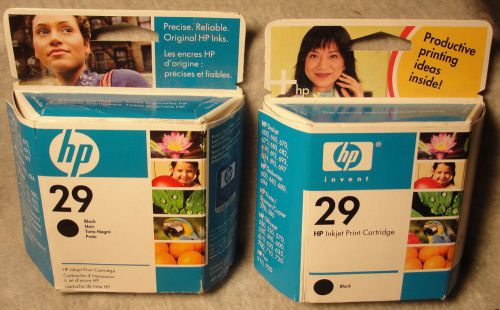 Lot of 2  Genuine HP OEM  Black Ink # 29 Inkjet Print Cartridge Vintage