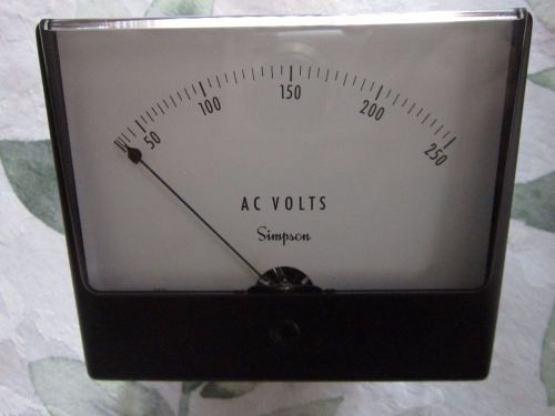 Simpson Model 1359 Volt Meter 0-250 AC Volts New Old Stock Box Mounting Guide