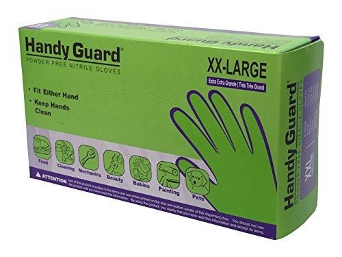 Adenna handy guard 5 mil nitrile powder free gloves (blue, xx-large) for sale