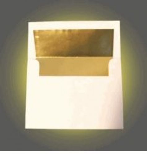 Desktop Publishing Supplies, Inc. Envelope, A7 Cream Gold Foil Lined - 50