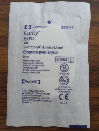 Curity oval eye pad 1-5/8&#034; x 2-5/8&#034;   2841  5340-01-232-1897  lot of 100 for sale
