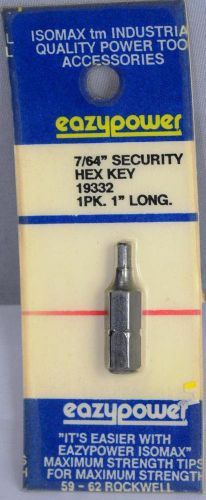 Isomax eazypower tools 7/64&#034; security hex key insert 1&#034; screw driver bit 19332 for sale
