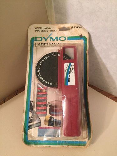 Vintage DYMO Red Label Maker Model 1885-14 in Package NOS 3/8&#034; Tape