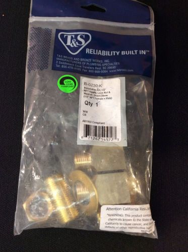 T&amp;s installation kit b-0230-k one qty npt nipple lock nut washer short elbow for sale