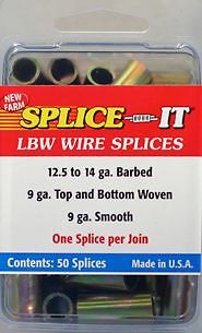 Wire splice,12.5ga barb/9ga 50 for sale