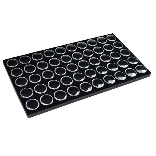 Black gem jar jewelry tray insert. 50 gem jars. 14 1/4&#034; x 7 3/4&#034; x 3/4&#034; for sale