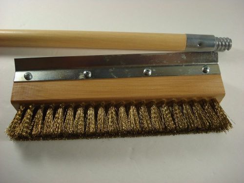 Pizza Oven Cleaning Brush Brass Bristle/Stainless Blade Outdoor Oven Patio BEST