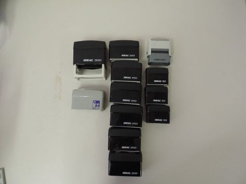 Ideal Self Inking Stamp Lot of 12. Used. Blank/Ready for Customization