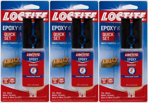 *3* New!! .85 oz LOCTITE Epoxy Quick Set 2-Part Multi-Purpose Adhesive 1395391