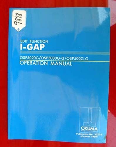 Okuma I-GAP Edit Function Operation Manual: 3322-E (Inv.9878)