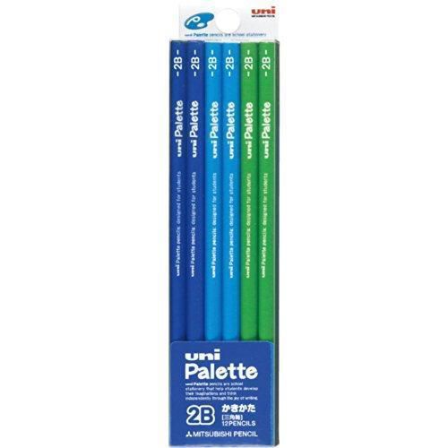 Mitsubishi Pencil pencil Uni palette K48252B blue 2B triangle dozen