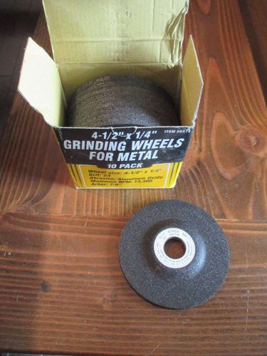 10 PC 4-1/2&#034; X 1/4&#034; X 7/8&#034; GRINDING WHEELS FOR METAL GRIT 24 ~