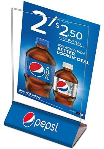 Unknown Case of 25 Acrylic Pepsi Display Table Top Menu Sign Holders - 4&#034; x 6&#034;