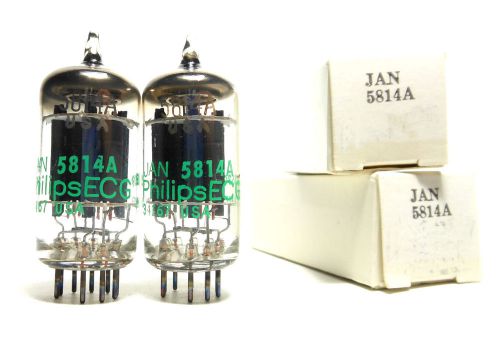 Matched Code Pair NOS NIB JAN 5814A Sylvania USA 12AU7A ECC82 Tubes Philips ECG