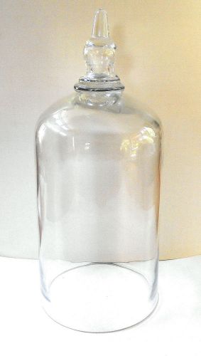 Vintage Bell Jar Vacuum Chamber Lab Glass Cloche X-TALL Dome Unique Top Finial