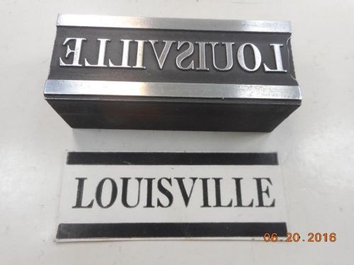 Vintage Letterpress Printing Block, The Word LOUISVILLE, Type Cut