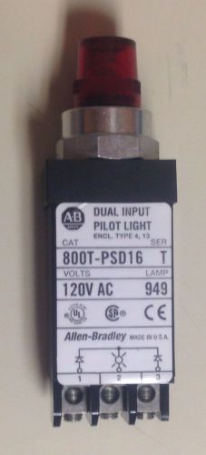 Allen Bradley 800TPSD16 AB 800T PSD16 Ser T Dual Input Pilot Light Red