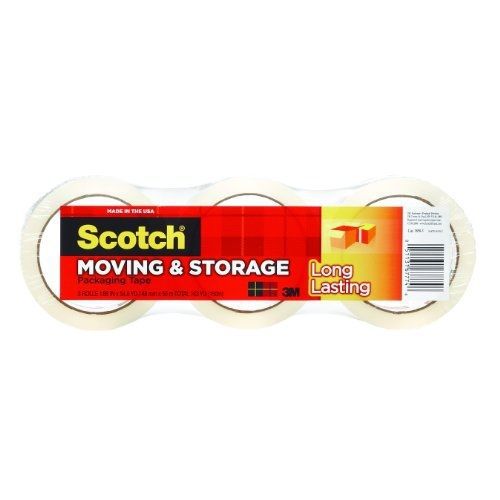 Scotch Long Lasting Storage Packaging Tape, 1.88 Inches x 54.6 Yards, 3 Rolls
