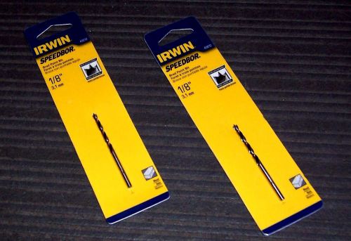 2 ea. irwin 49612 1/8&#034; brad point drill bits for sale